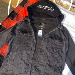 hollister black jean jacket